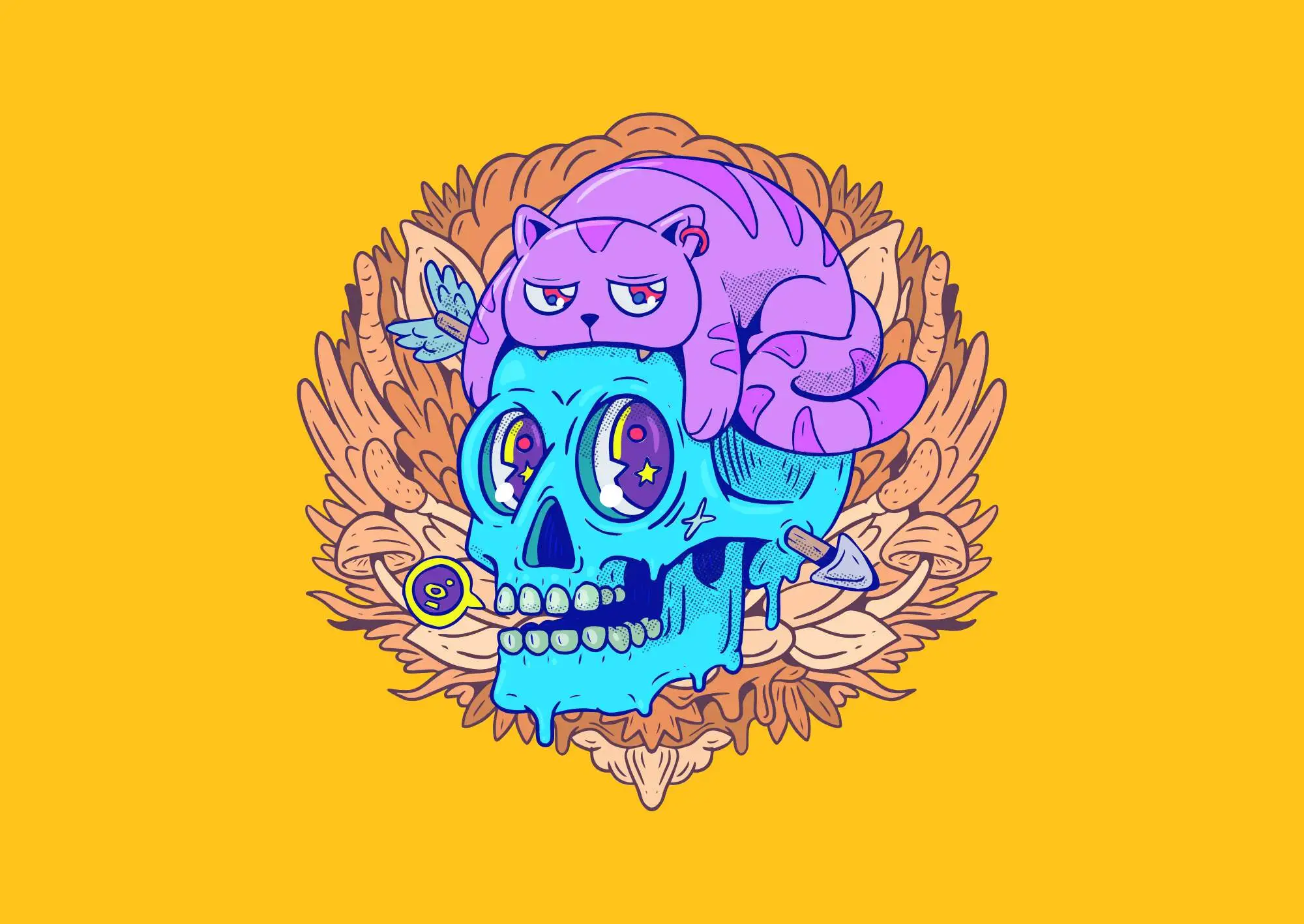 Skull Pop 7 - Color exploration artwork